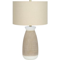 Monarch Specialties Avis Table Lamp, 26-1/2"H, Cream Base/Beige Shade