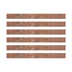 Eureka Extra Wide Die-Cut Deco Trim Packs, 37’ x 3-1/4", Garden Brick, Set Of 6 Packs