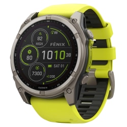 Garmin® fenix® 8 Multisport Solar GPS Watch With Silicone Band And 51mm Lens, Amp Yellow/Graphite