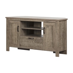 South Shore Lionel Corner TV Stand, 26"H x 47-3/4"W x 17-1/2"D, Weathered Oak