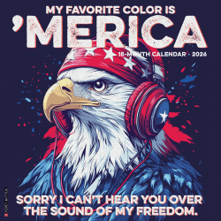 2026 Willow Creek Press Art & Design Monthly Wall Calendar, 12" x 12", My Favorite Color is 'Merica, January To December, 52075