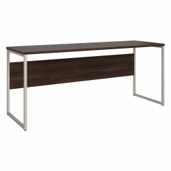 Bush® Business Furniture Hybrid Computer Table Desk With Metal Legs, 72"W x 24"D, Black Walnut, Standard Delivery