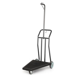 Hospitality 1 Source Compact Luggage Carrier Bellman's Cart, 73"H x 43"W x 25"D, Black Rubber Decking/Coastal Hammertone