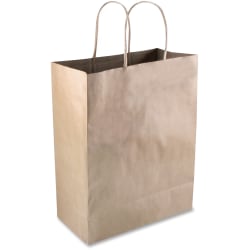 COSCO Premium Paper Shopping Bags, 10"W x 13"L, Kraft Brown, Box Of 50