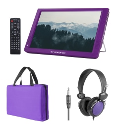 Trexonic Portable Rechargeable 14" LED TV With Carry Bag And Headphones, Purple, 995117193M