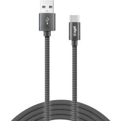 Bower Charge and Sync USB to USB-C® Braided Cable, 10 Ft. (Black) - 10 ft USB/USB-C Data Transfer Cable - XYSTC10204B