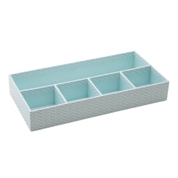 Realspace® Blue Tile 5-Compartment Divided Desk Tray
