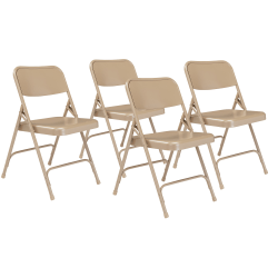 National Public Seating Series 200 Folding Chairs, Beige, Set Of 4 Chairs