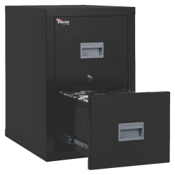 FireKing® Patriot 25"D Vertical 2-Drawer File Cabinet, Metal, Black, Dock-to-Dock Delivery