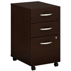 Bush Business Furniture Components 21"D Vertical 3-Drawer Mobile File Cabinet, Mocha Cherry, Delivery