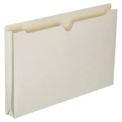 SKILCRAFT® Manila Double-Ply Tab Expanding File Jackets, 1 1/2" Expansion, Legal Size Paper, 8 1/2" x 14", 30% Recycled, Box Of 50