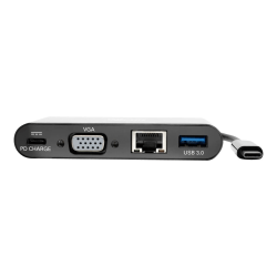 Tripp Lite USB C to VGA Multiport Adapter Dock USB Type C to VGA Black, Thunderbolt 3 Compatible, USB Type C, USB-C, USB Type-C - for Notebook/Tablet PC/Desktop PC/Smartphone