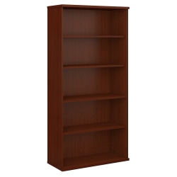Bush Business Furniture Components 73"H 5-Shelf Bookcase, Mahogany, Standard Delivery