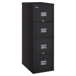 FireKing® Patriot 31-5/8"D Vertical 4-Drawer Legal-Size File Cabinet, Black, Dock-to-Dock Delivery