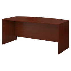 Bush Business Furniture Components Bow Front Desk, 72"W x 36"D, Mahogany, Standard Delivery