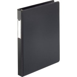 Business Source Basic 3-Ring Binder, 1" Round Rings, Black, 28559