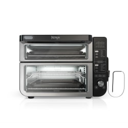 Ninja 12-in-1 Smart Double Oven With FlexDoor, 0.55 Cu. Ft., Silver/Black, Total Qty 1