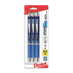Pentel® EnerGel® Deluxe RTX Retractable Pens, Needle Point, 0.5 mm, Assorted Barrels, Blue Ink, Pack Of 3
