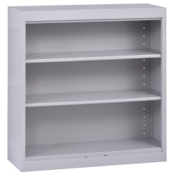 Sandusky 3-Shelf Welded Steel Bookcase, 36"H x 36"W x 12"D, Dove Gray