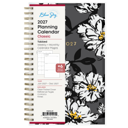 2027 Blue Sky Baccara Dark Weekly/Monthly Planning Calendar, 5x8, 0%, CYO, Jan-Dec, RY27