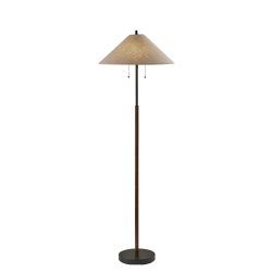 Adesso® Palmer Floor Lamp, 62"H, Light Brown/Black/Walnut