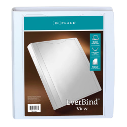 Office Depot® Brand EverBind™ View 3-Ring Binder, 1 1/2" D-Rings, White