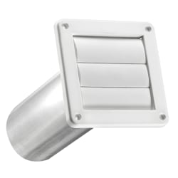 Lambro® 4" Plastic Louvered Vent For 4" Exhaust Applications, White, LAO267W