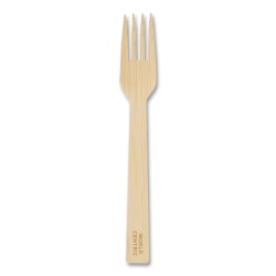 World Centric® Bamboo Cutlery, Fork, 6-3/4", Natural, Carton Of 2,000 Forks