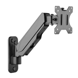 Aluminum Wall Mount Gas Spring Monitor Arm - 17" to 32" - Detachable & Rotatable VESA Plate 75x75mm 100x100mm