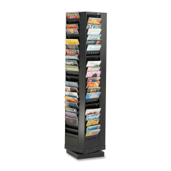 Safco Steel Rotary Floor-standing Magazine Rack - 92 Compartment(s) - Compartment Size : 7.25"x9"x0.75" - 4325BL