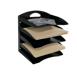 Office Depot® Brand 5-Tier Horizontal Desk Organizer, Letter Size, Black