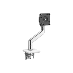 Humanscale M10 - Mounting kit (monitor arm, clamp base, VESA mount bracket, angled / dynamic link) - for LCD display - polished aluminum with white trim - mounting interface: 100 x 100 mm - desk-mountable