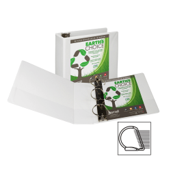 Samsill® Earth's Choice Vue 3-Ring Binder, 4" D-Rings, White