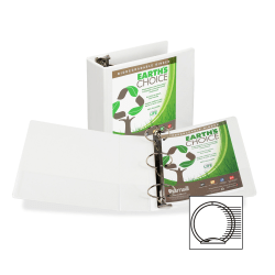 Samsill® Earth's Choice 189 Insertable View 3-Ring Binder, 4" Round Rings, White
