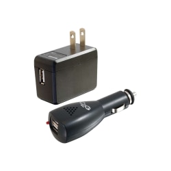 C2G USB Car Charger and Wall Charger Kit - AC Adapter and DC Adapter - Power adapter kit - (AC power adapter, car power adapter) - for Apple iPod shuffle (1G)