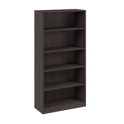 WorkPro Motiva 72"H Tall 5-Shelf Bookcase, Storm Gray, Installation Included