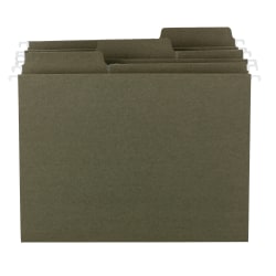 Smead® FasTab® Hanging Folders With 1/3-Cut Tabs, Letter Size, Standard Green, Box Of 20 Folders