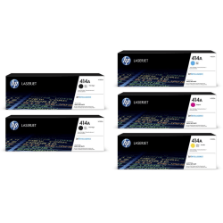 HP 414A Black, Cyan, Magenta And Yellow Standard Yield Toner Cartridges, Pack Of 5 Cartridges, HP414AKKCMY-OD