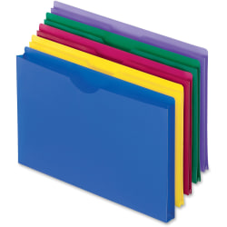 Pendaflex® Translucent Poly File Jackets, 1" Expansion, Legal Size, Assorted Colors, Pack Of 5 Jackets
