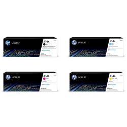 HP 414X Black And 414A Cyan/Magenta/Yellow High Yield/Standard Yield Toner Cartridges, Pack Of 4 Cartridges, HP414XKACMY-OD