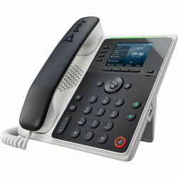 Poly Edge E220 IP Phone, Corded/Cordless, Bluetooth, 3 Multiple Conferencing, Desktop, Wall Mountable, Black, 82M87AA