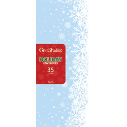 Geo Studios #10 Holiday-Themed Envelopes, Gummed Seal, Blue Flakes, Pack Of 35 Envelopes