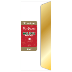 Geo Studios #10 Holiday-Themed Envelopes, Gummed Seal, Gold Foil Flap, Pack Of 20 Envelopes