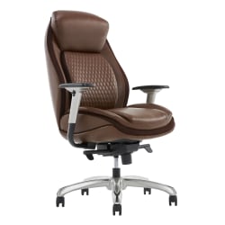 Shaquille O'Neal™ Zethus Ergonomic Bonded Leather High-Back Executive Chair, Brown