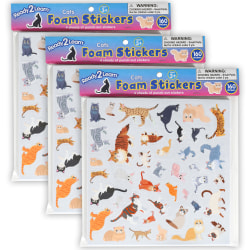Ready 2 Learn Foam Stickers, Cats, Pack Of 160 Stickers, Set Of 3 Packs