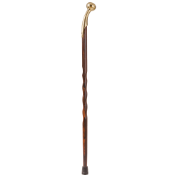 Brazos Walking Sticks™ Twisted Cocobolo Walking Cane With Brass Hame Top, 37"