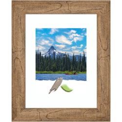 Amanti Art Rectangular Narrow Wood Picture Frame, 15" x 18", Matted For 8" x 10", Owl Brown