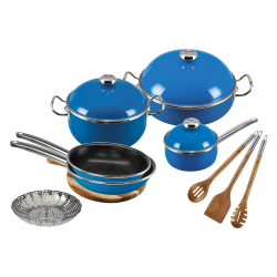 Vita® 13-Piece Steel Nonstick Cookware Set, Blue