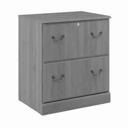 Bush Furniture Saratoga 2-Drawer Lateral File Cabinet, Modern Gray, Standard Delivery