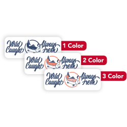 1, 2 Or 3 Color Custom Printed Labels And Stickers, Rectangle, 3/4" x 2", Box Of 250